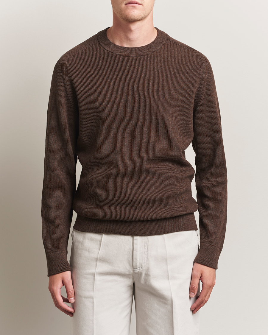 Herren | Pullover | NN07 | Kevin Cotton Knitted Sweater Demitasse Brown
