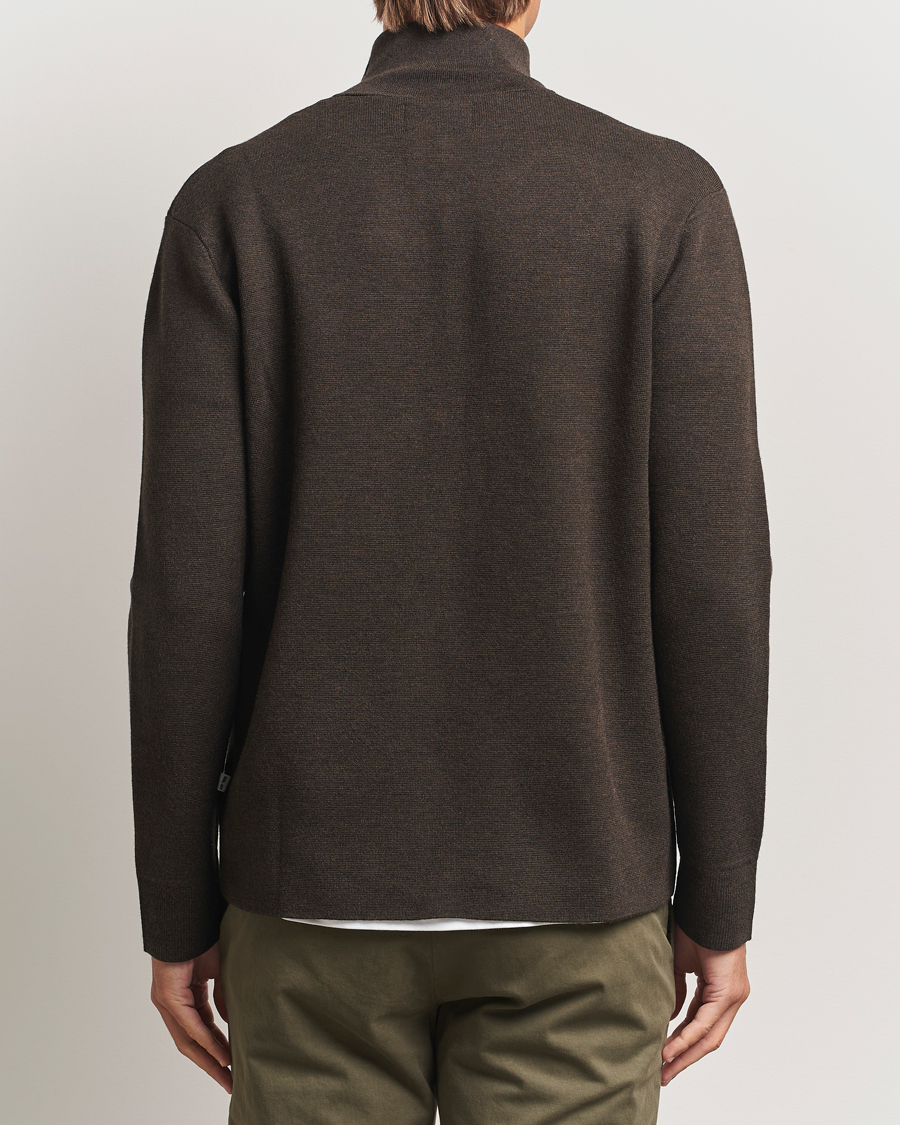 Herren | Pullover | NN07 | Harald Cotton/Modal Half Zip Demitasse Brown