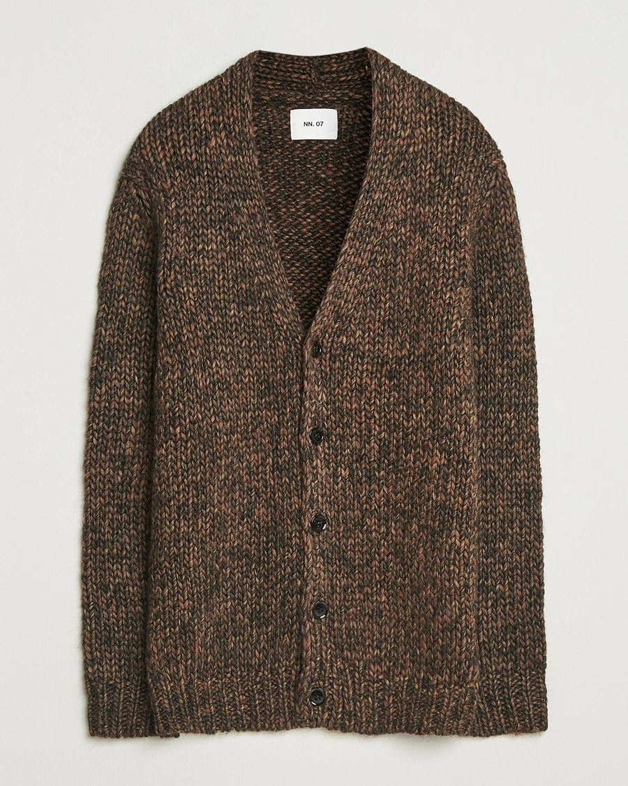Herren | Pullover | NN07 | Osky Heavy Knitted Cardigan Demitasse Brown