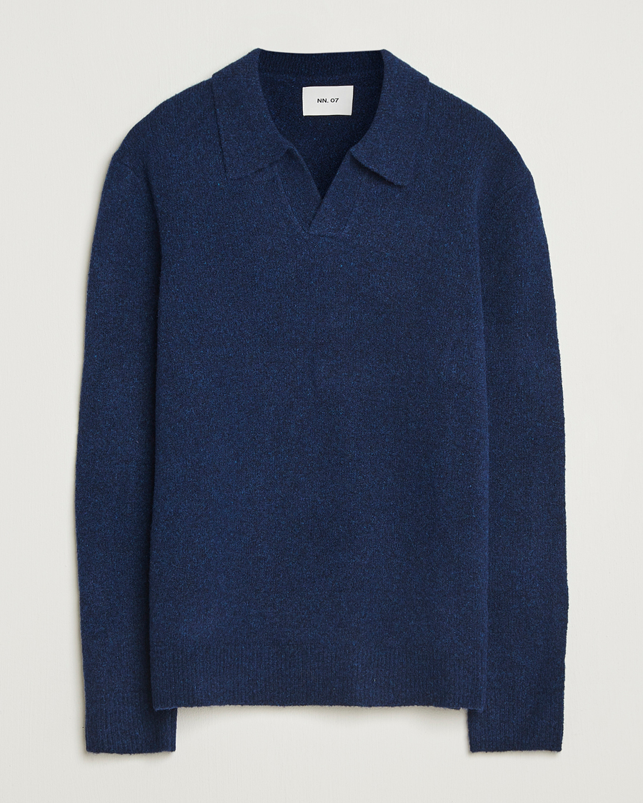 Herren | Pullover | NN07 | Hope Wool Knitted Polo Navy Blue