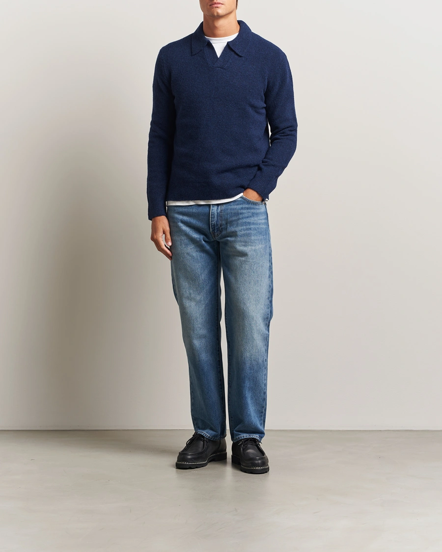 Herren | Pullover | NN07 | Hope Wool Knitted Polo Navy Blue