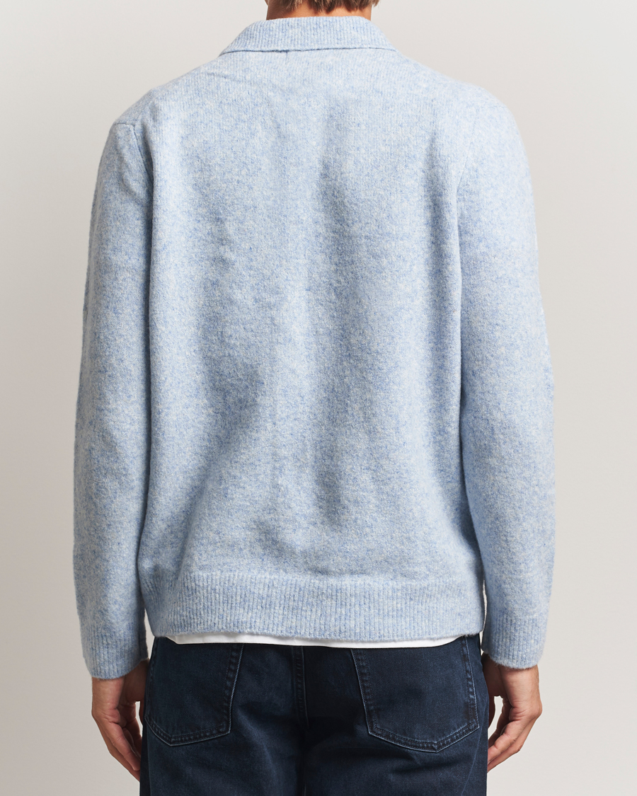 Herren | Pullover | NN07 | Hope Wool Knitted Polo Cerulian Blue