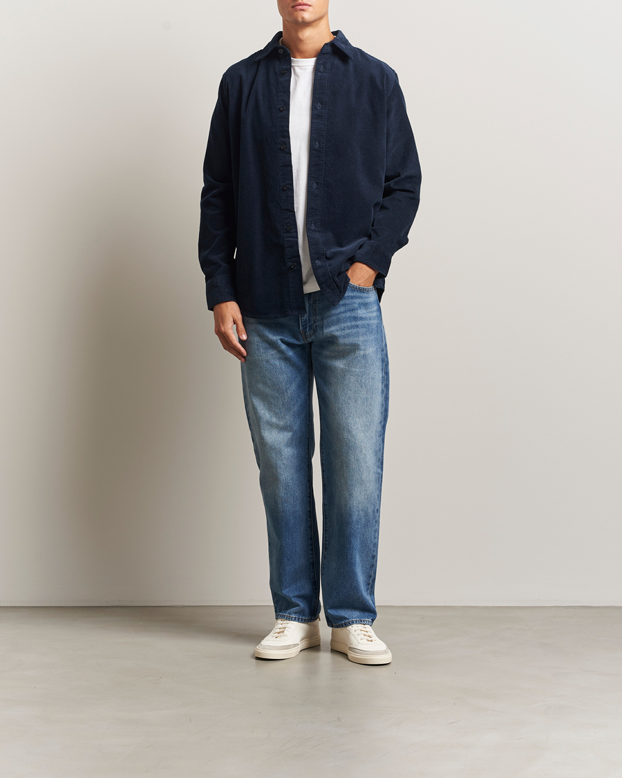 Herren | Hemden | NN07 | Colby Corduroy Overshirt Navy Blue