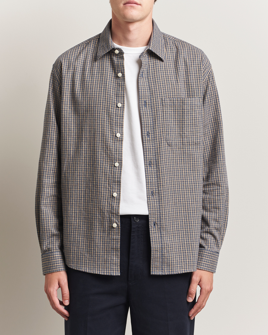 Herren | Hemden | NN07 | Deon Flannel Checked Shirt Indigo