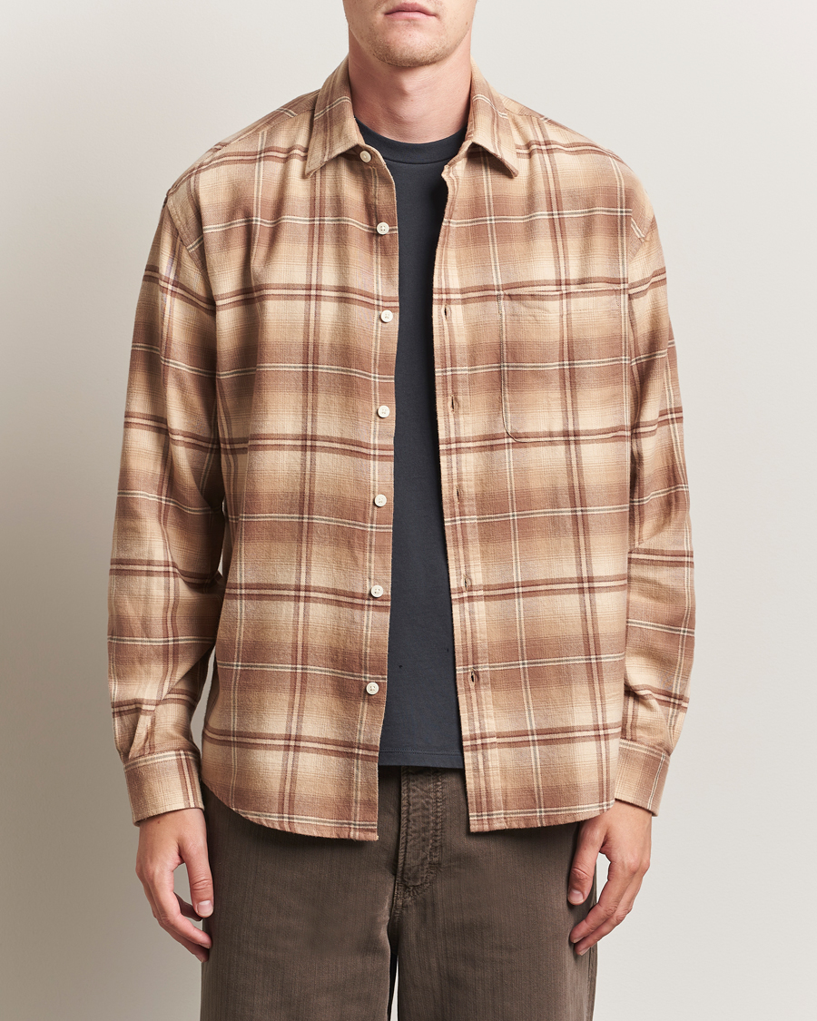 Herren | Hemden | NN07 | Deon Flannel Checked Shirt Camel