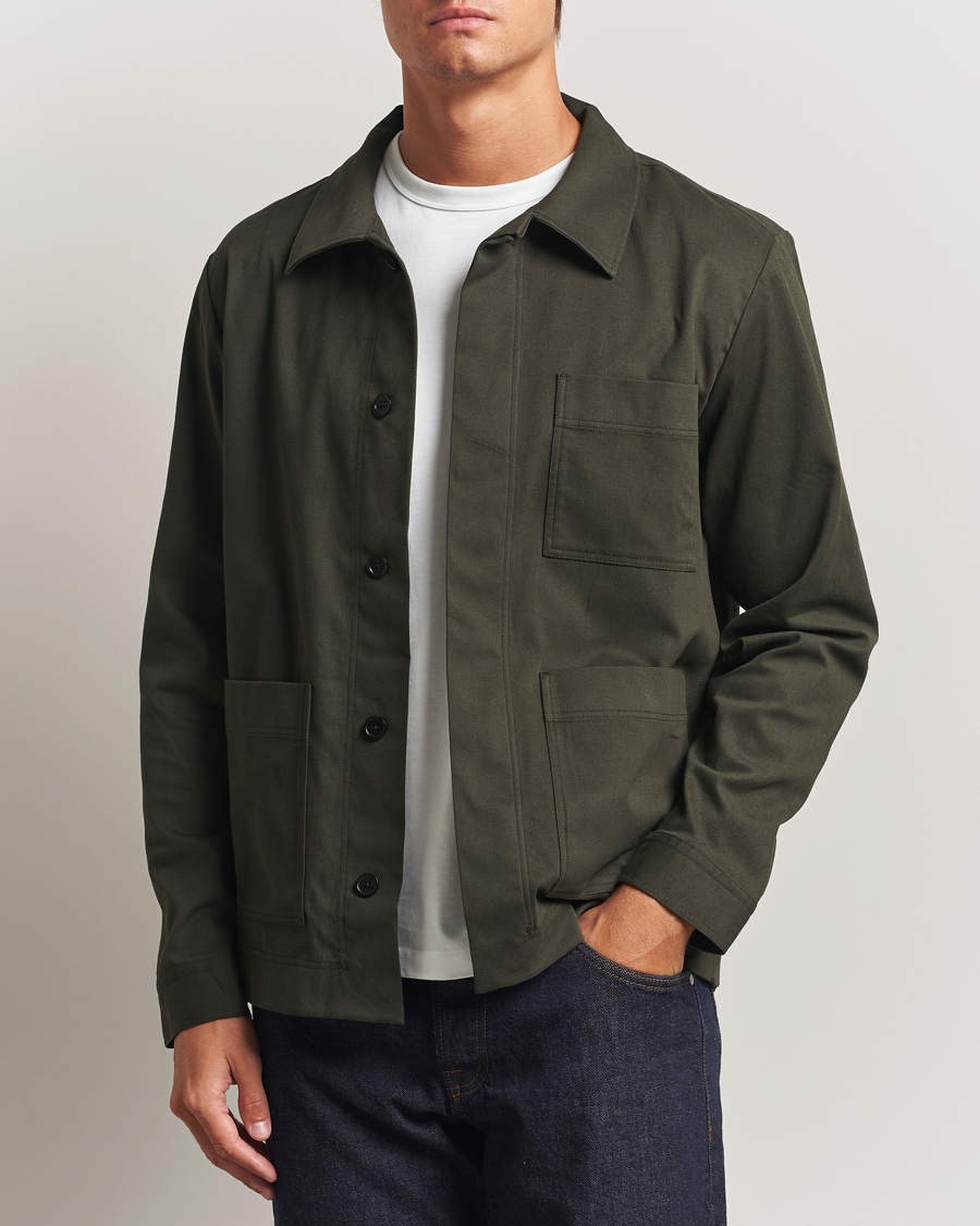 Herren | Hemden | NN07 | Olav Cotton Overshirt Dark Army