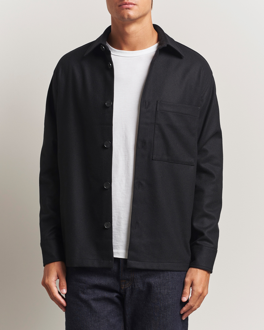 Herren | Hemden | NN07 | Freddy Wool Overshirt Black