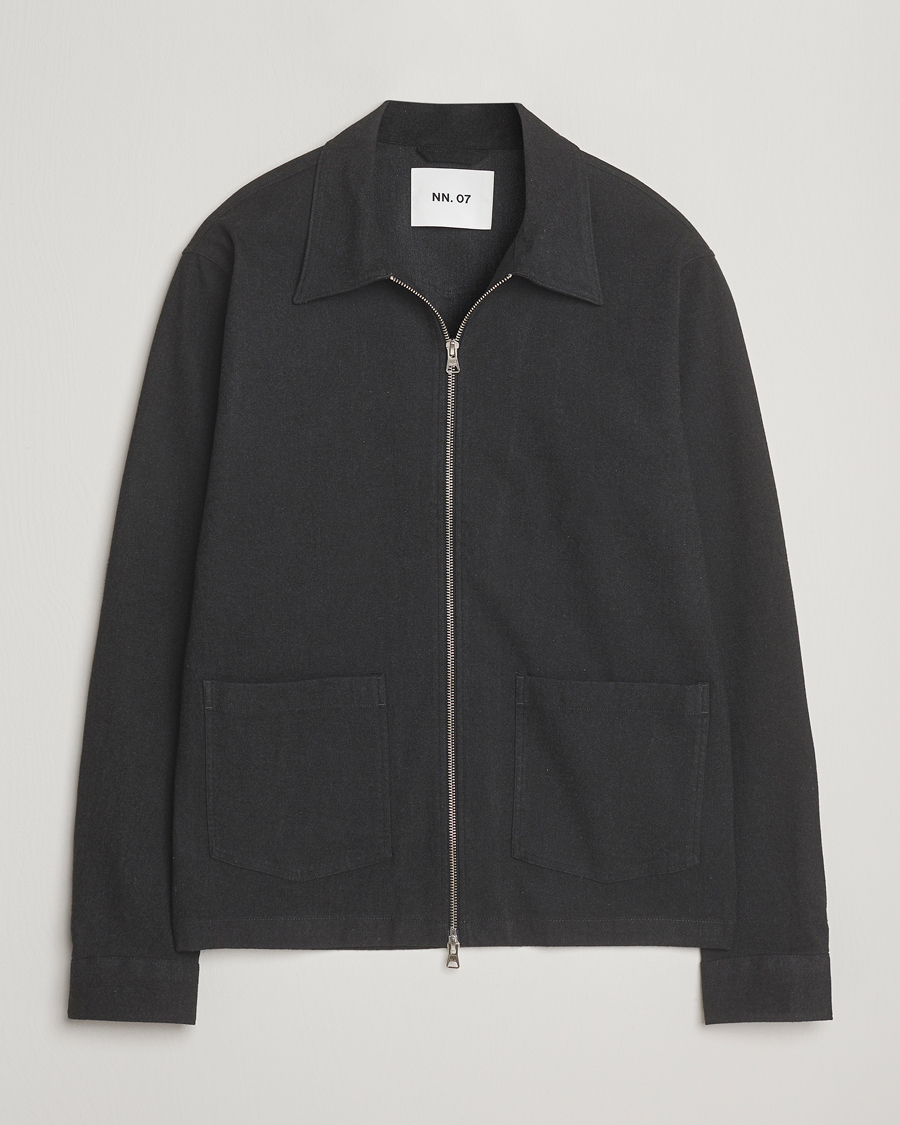 Herren | Hemden | NN07 | Virgil Brushed Cotton Overshirt Black Multi