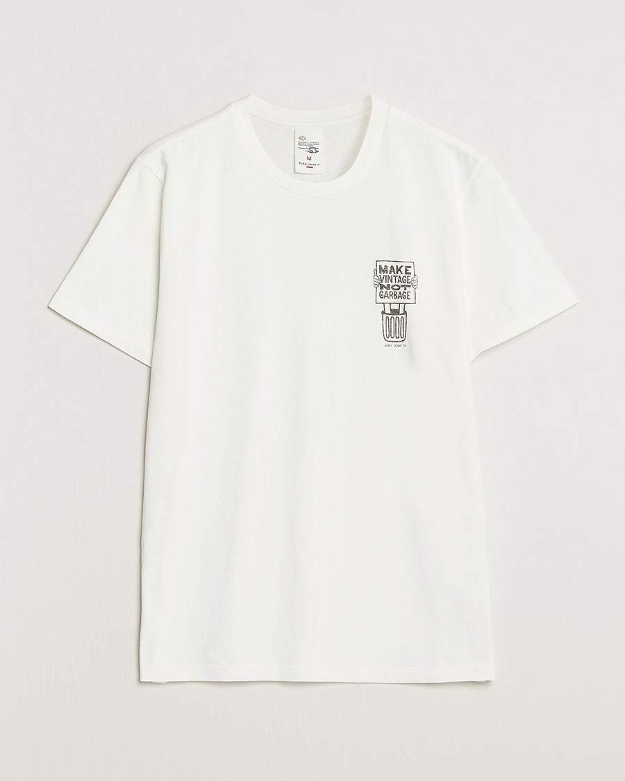 Herren | T-Shirts | Nudie Jeans | Roy Garbage T-Shirt Chalk White