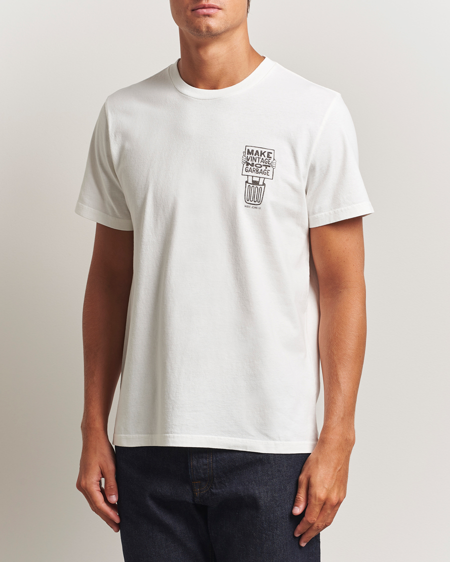 Herren | T-Shirts | Nudie Jeans | Roy Garbage T-Shirt Chalk White