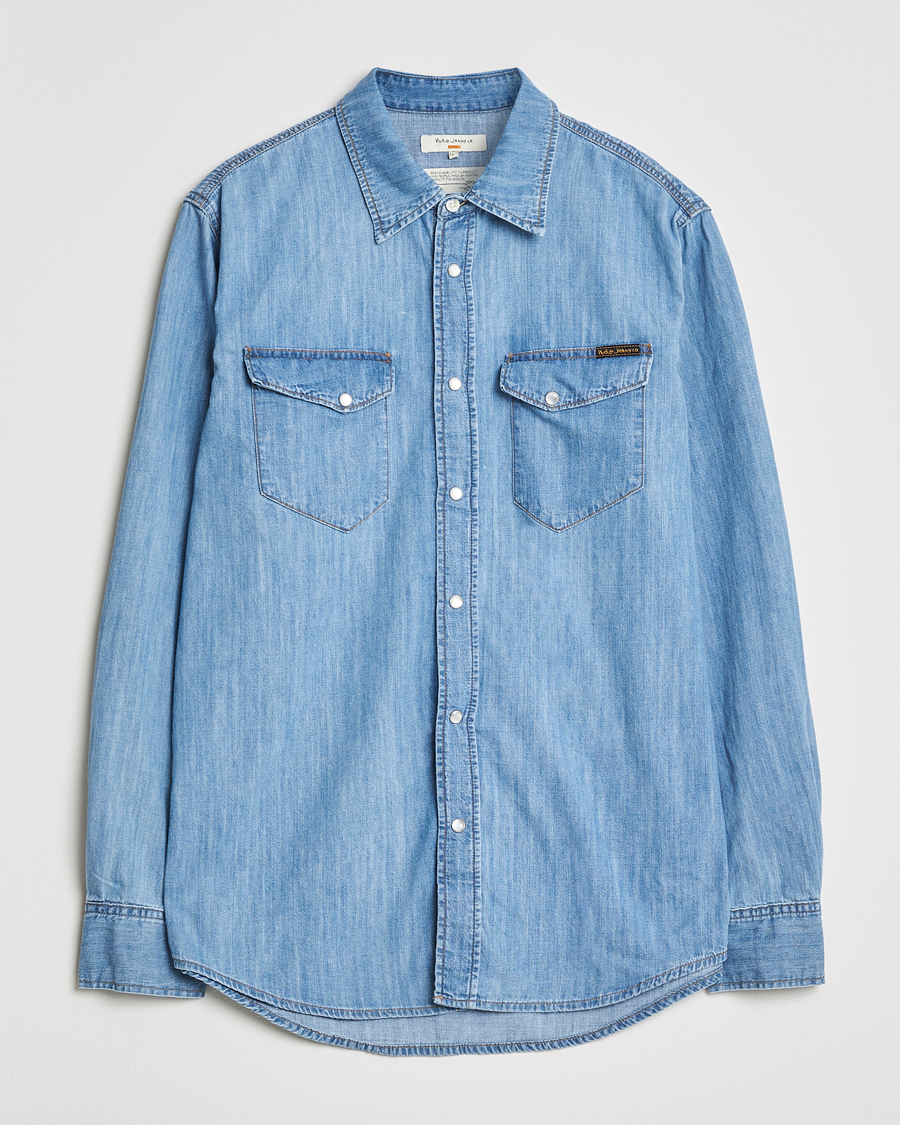 Herren | Hemden | Nudie Jeans | Gunnar Denim Shirt Light Blue