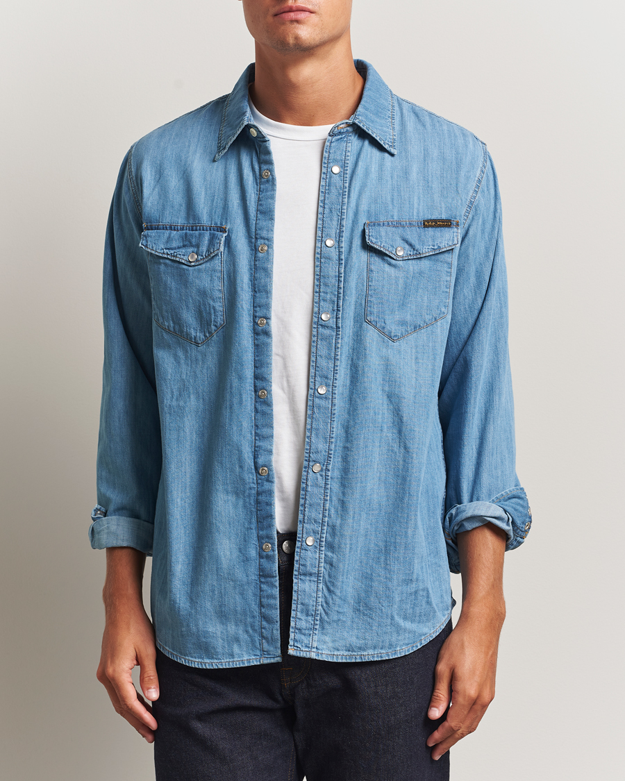 Herren | Hemden | Nudie Jeans | Gunnar Denim Shirt Light Blue