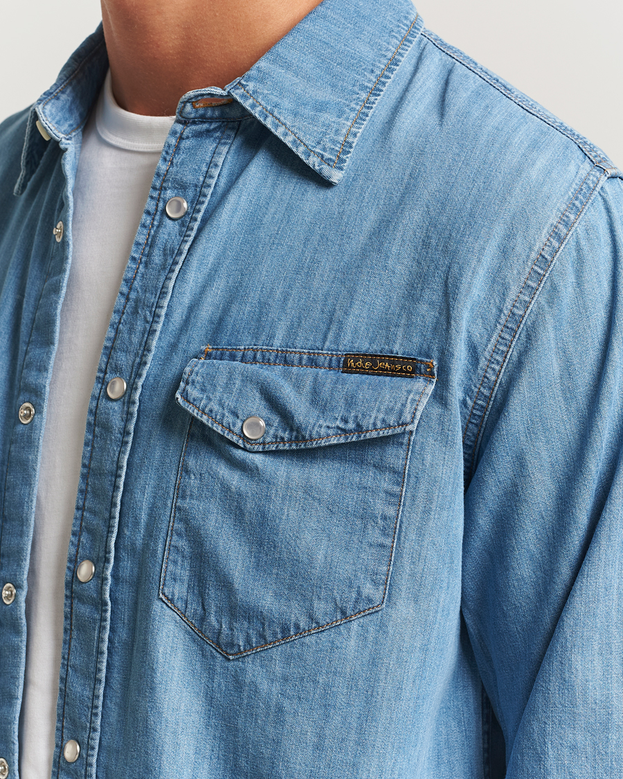 Herren | Hemden | Nudie Jeans | Gunnar Denim Shirt Light Blue