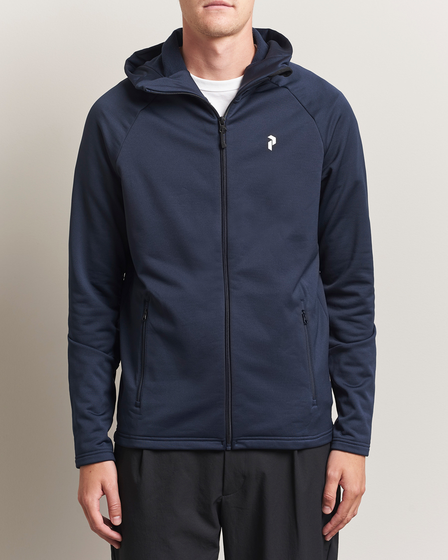 Herren | Pullover | Peak Performance | Rider Hooded Full Zip Blue Shadow