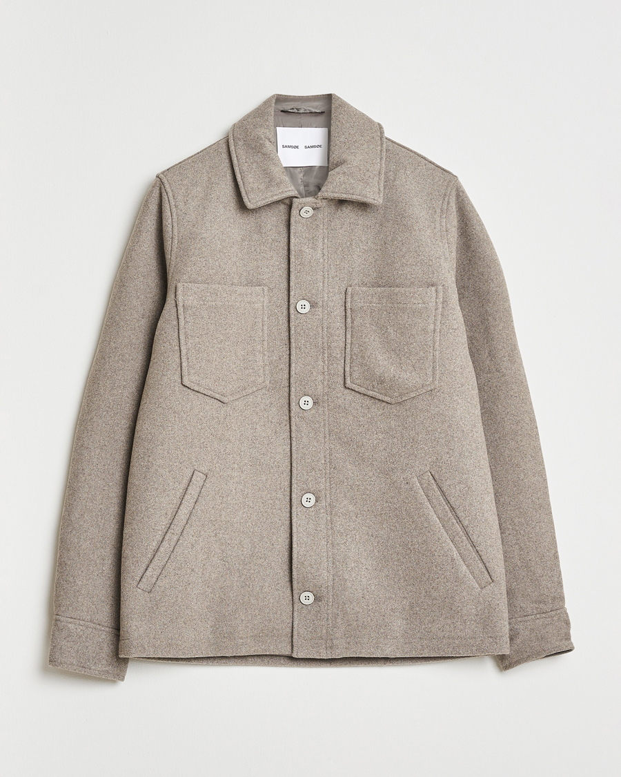 Herren | Jacken | Samsøe Samsøe | Pally Padded Shirt Jacket Elephant Skin