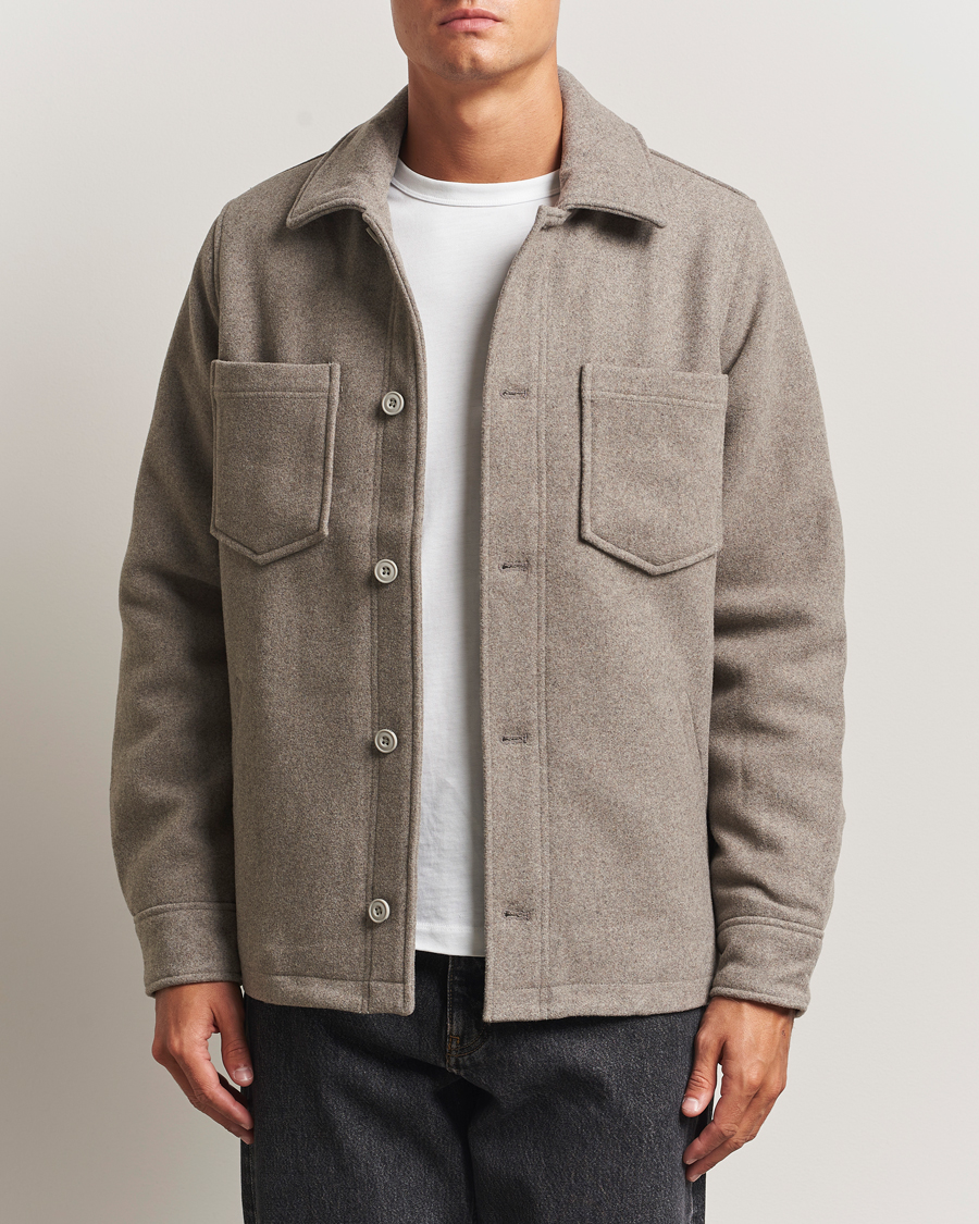 Herren | Jacken | Samsøe Samsøe | Pally Padded Shirt Jacket Elephant Skin