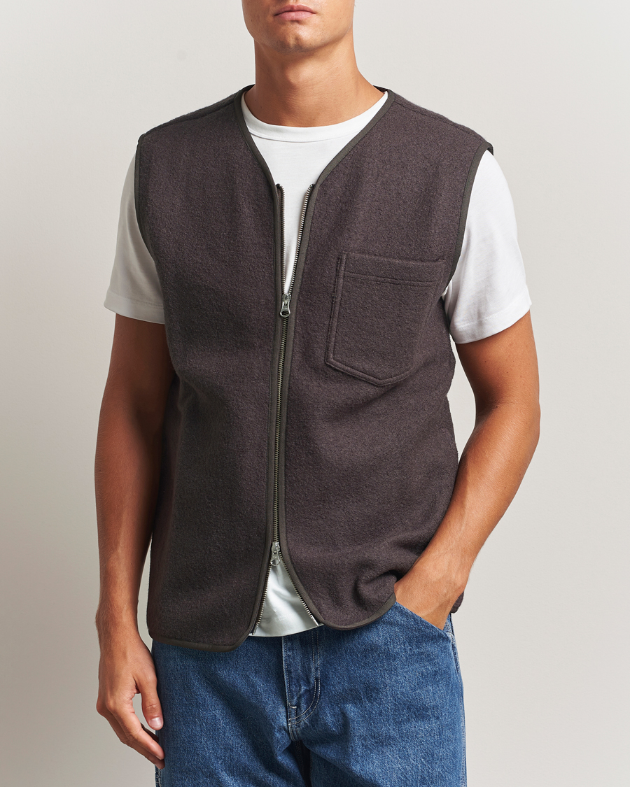 Herren | Jacken | Samsøe Samsøe | Hannes Boiled Wool Vest Turkish Coffee