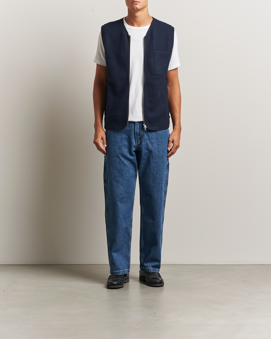 Herren | Westen | Samsøe Samsøe | Hannes Boiled Wool Vest Salute Navy