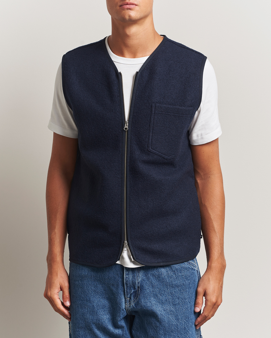 Herren | Westen | Samsøe Samsøe | Hannes Boiled Wool Vest Salute Navy