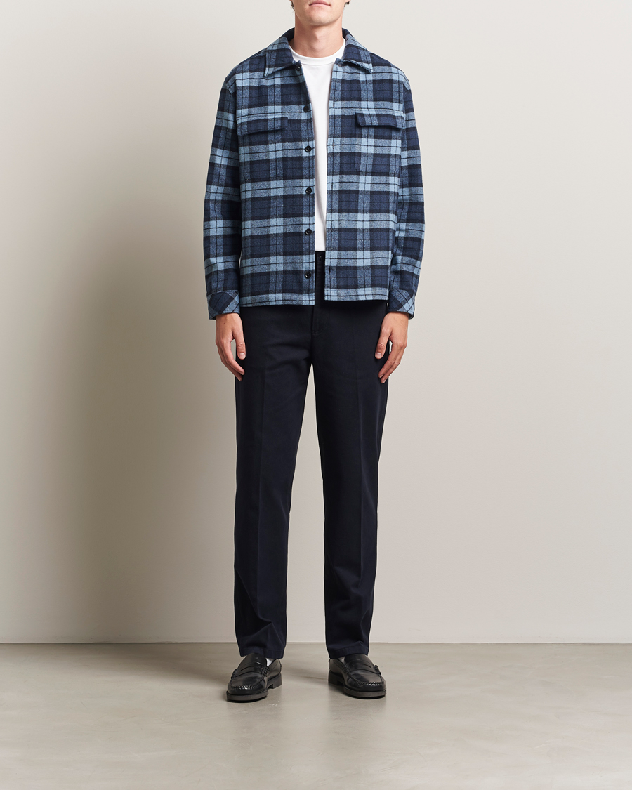 Herren | Hemden | Samsøe Samsøe | Castor Checked Overshirt Stellar Blue