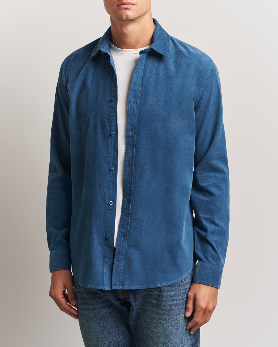 Herren | Hemden | Samsøe Samsøe | Liam Baby Cord Shirt Stellar Blue