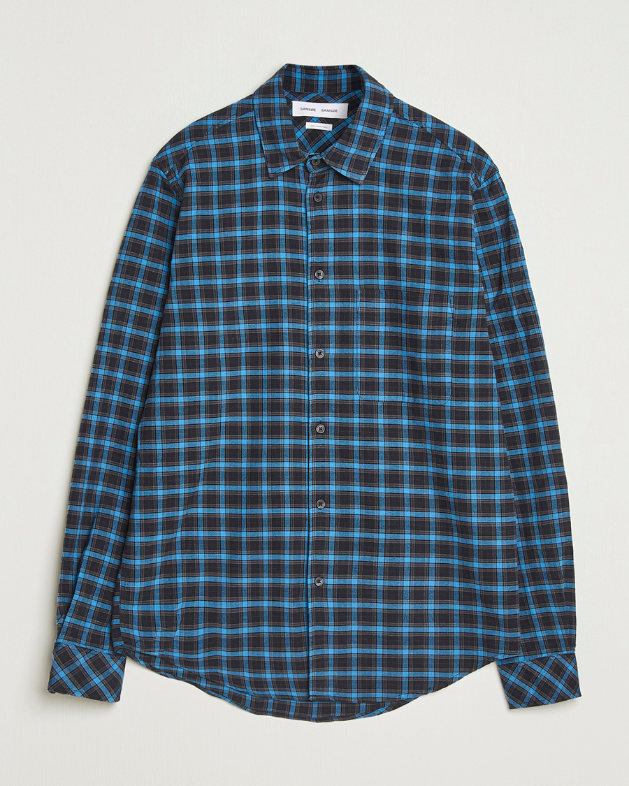 Herren | Hemden | Samsøe Samsøe | Liam Brushed Cotton Checked Shirt Turkish Coffee