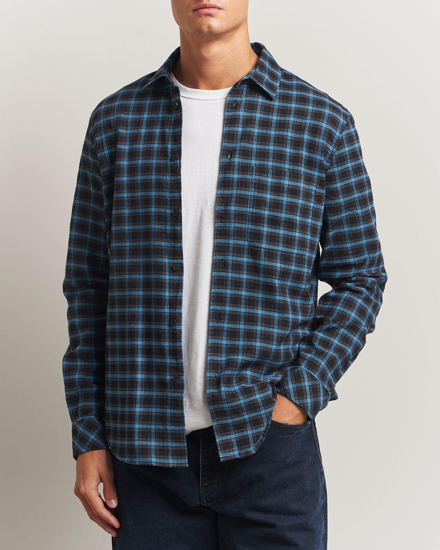 Herren | Hemden | Samsøe Samsøe | Liam Brushed Cotton Checked Shirt Turkish Coffee