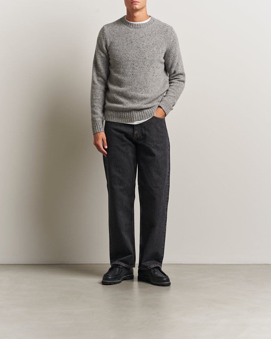 Herren | Pullover | Samsøe Samsøe | Nataniel Donegal Knitted Crew Neck Grey Melange