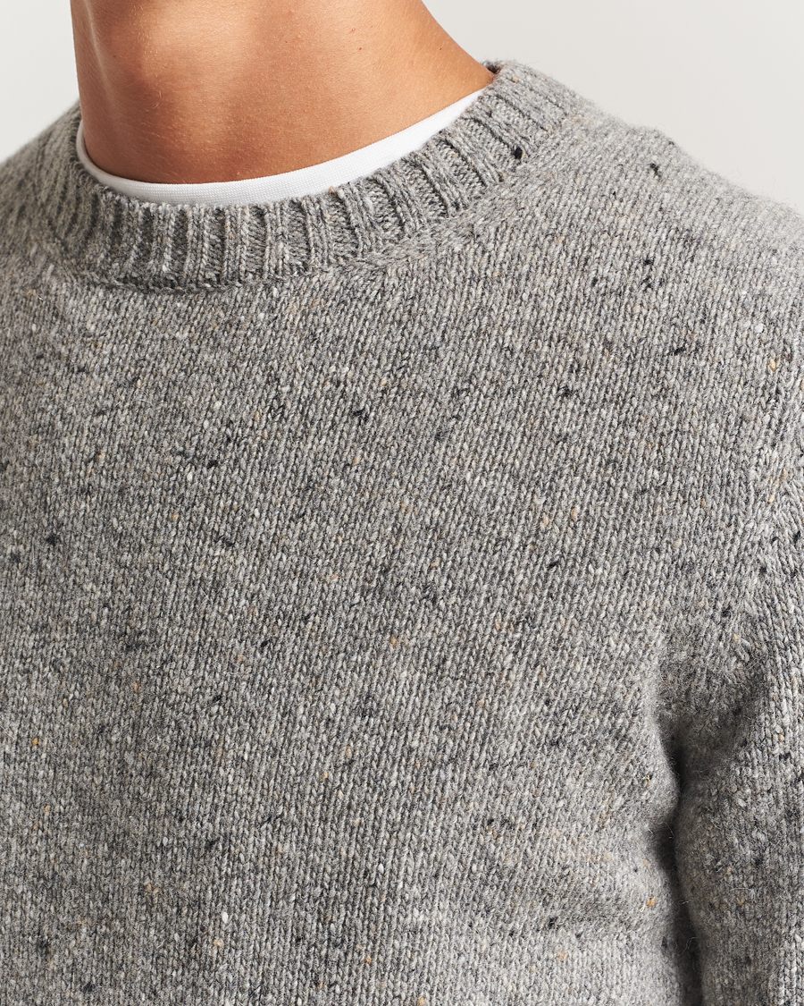 Herren | Pullover | Samsøe Samsøe | Nataniel Donegal Knitted Crew Neck Grey Melange