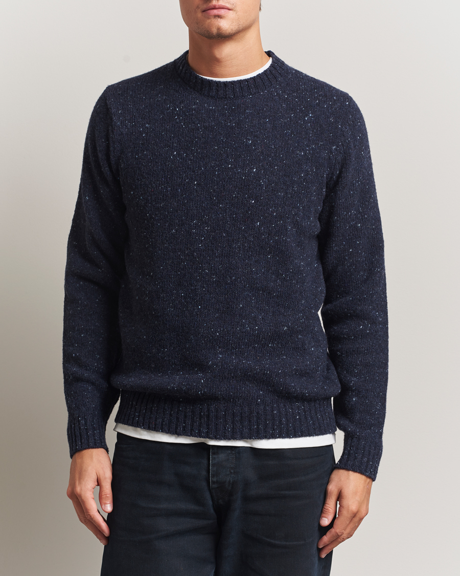 Herren | Pullover | Samsøe Samsøe | Nataniel Donegal Knitted Crew Neck Salute Navy