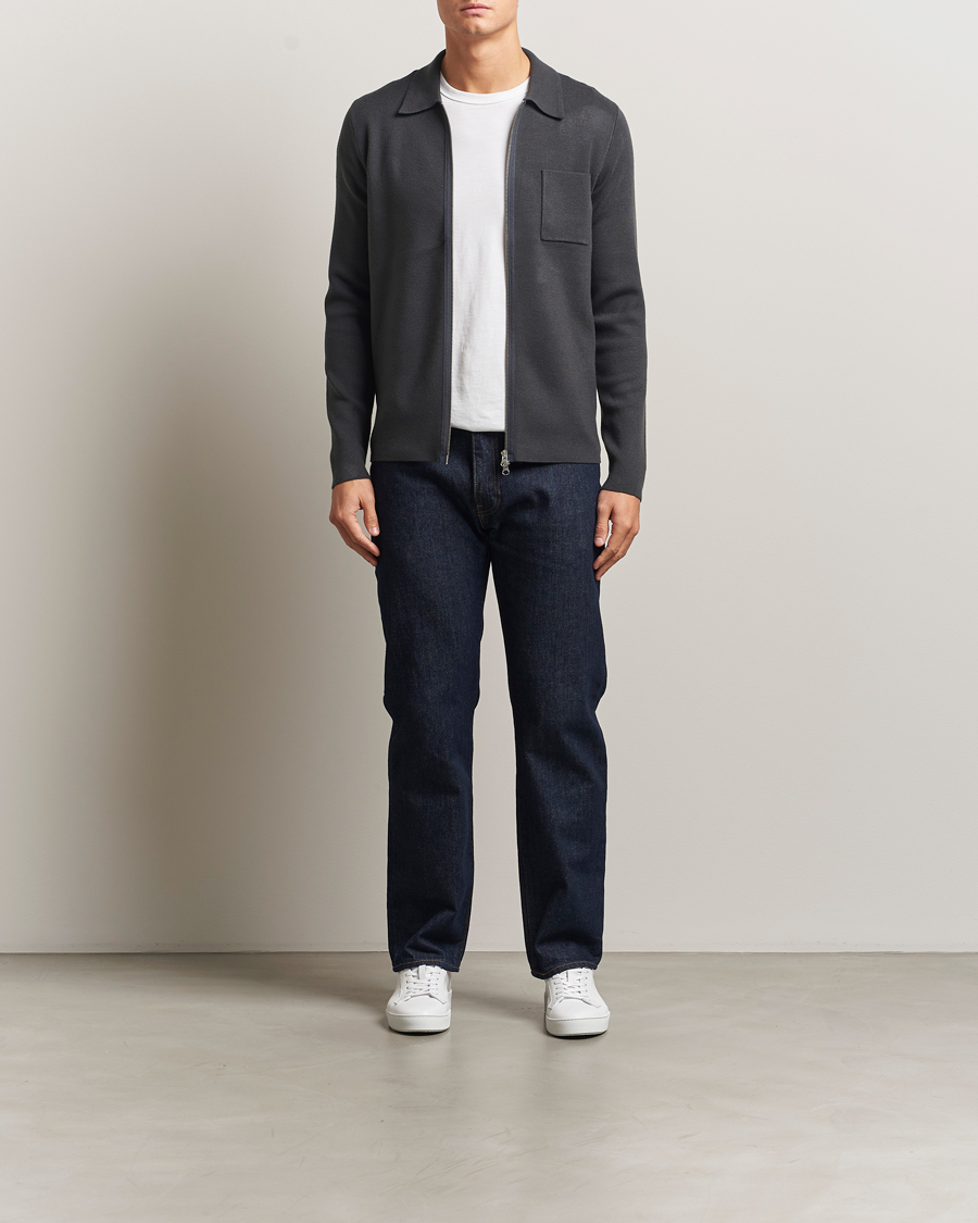 Herren | Pullover | Samsøe Samsøe | Guna Full Zip Black Oyster