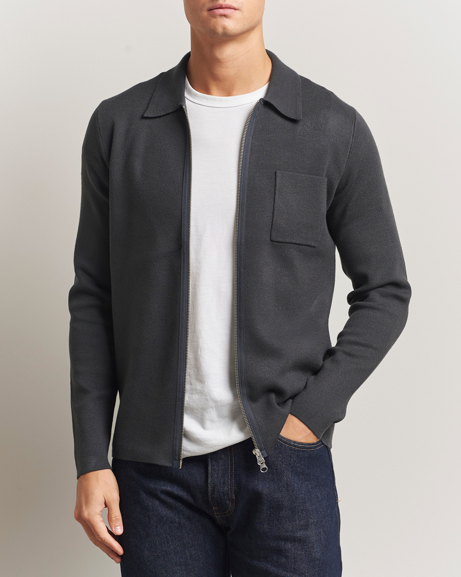 Herren | Pullover | Samsøe Samsøe | Guna Full Zip Black Oyster