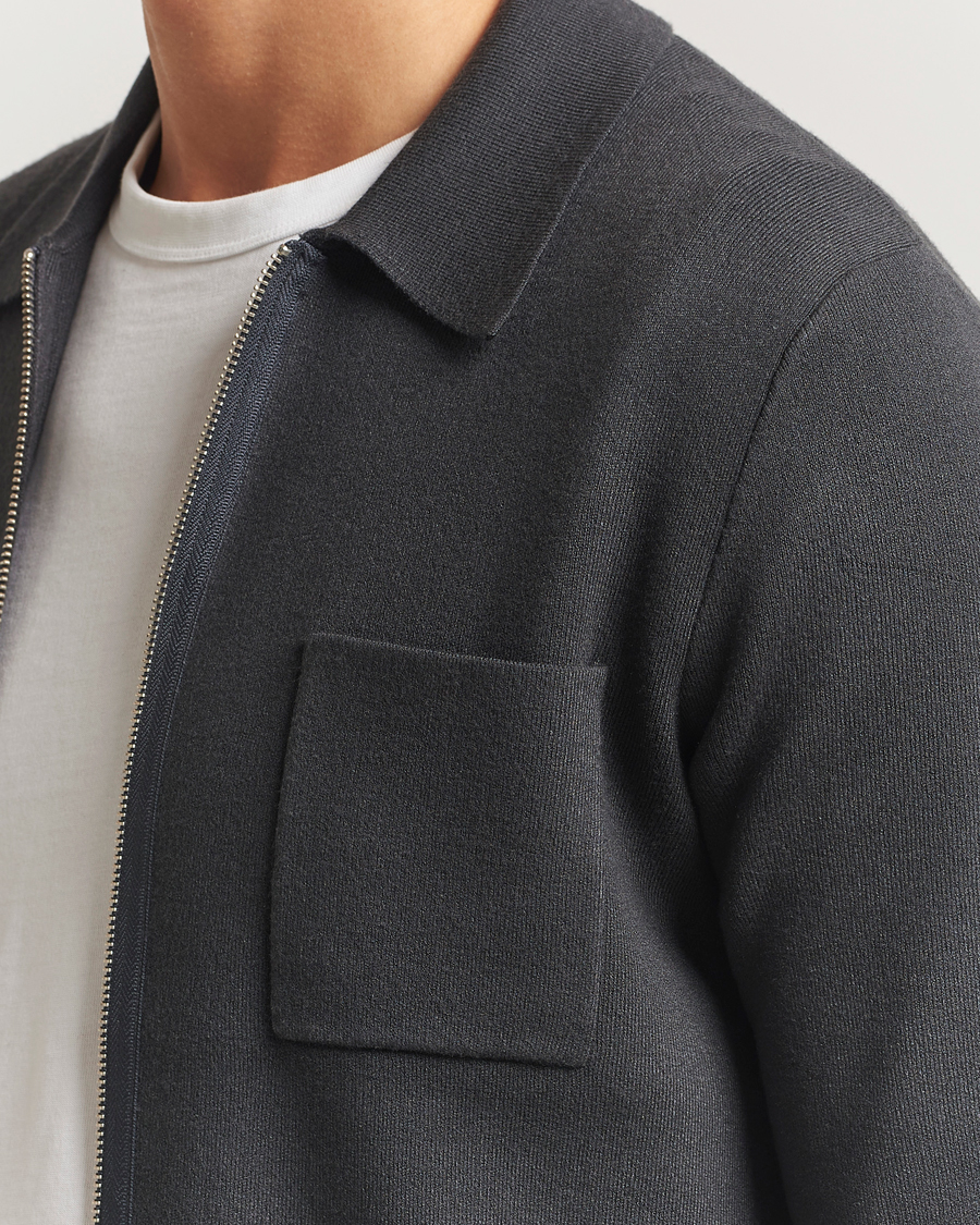 Herren | Pullover | Samsøe Samsøe | Guna Full Zip Black Oyster