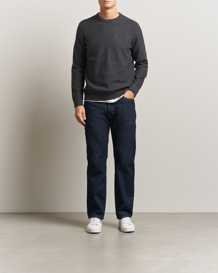 Herren | Pullover | Samsøe Samsøe | Dem Structured Knitted Crew Neck Black Oyster