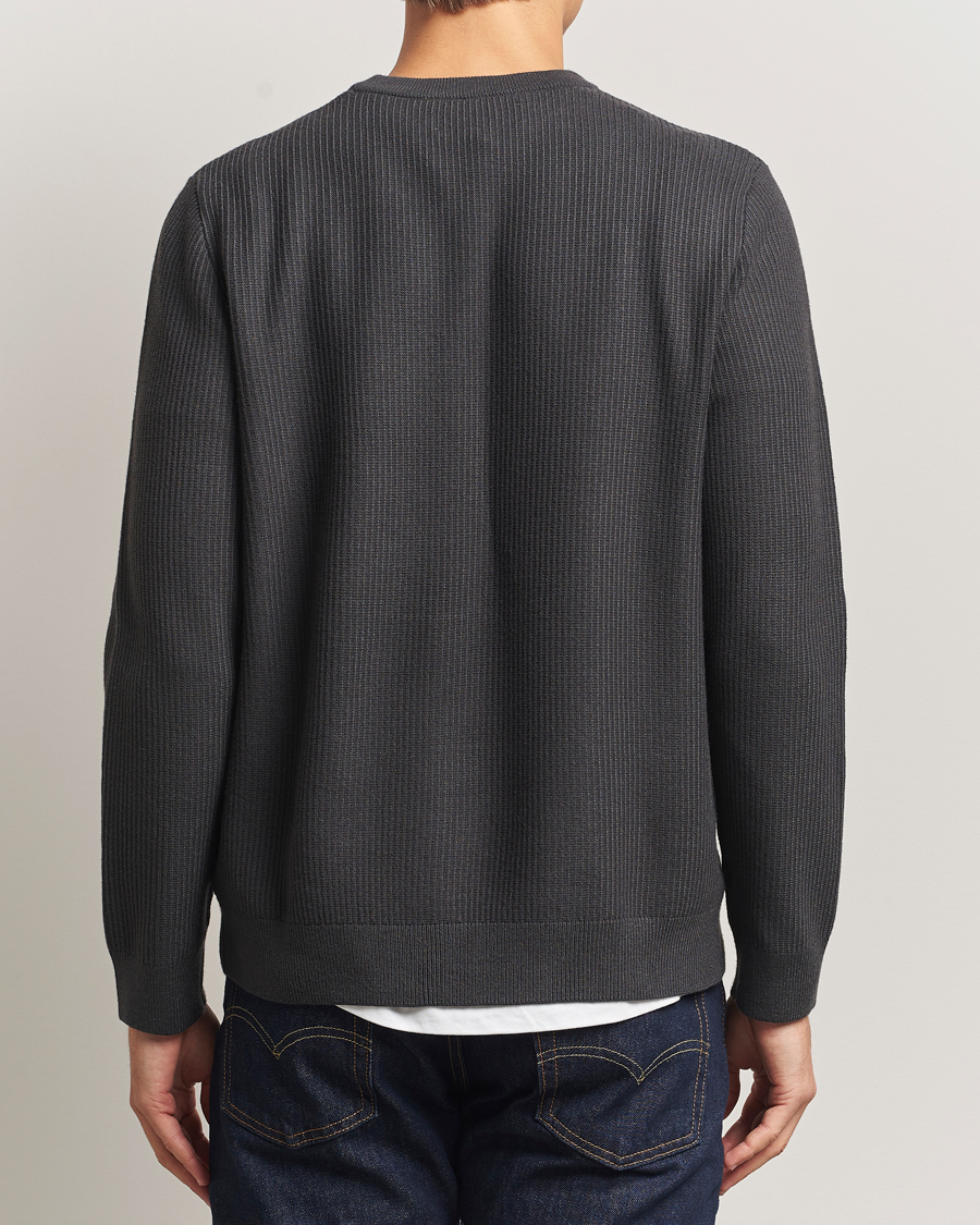 Herren | Pullover | Samsøe Samsøe | Dem Structured Knitted Crew Neck Black Oyster