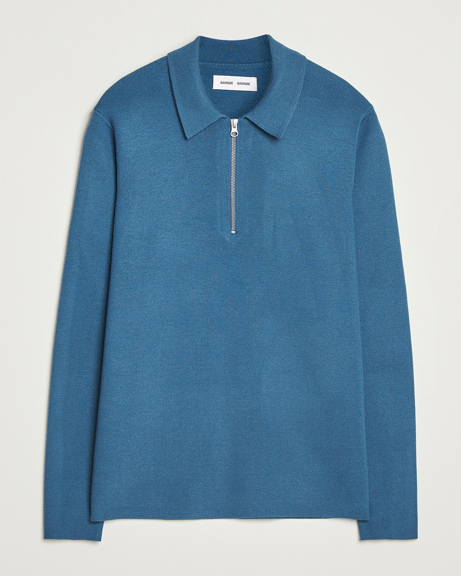 Herren | Pullover | Samsøe Samsøe | Guna Half Zip Stellar Blue