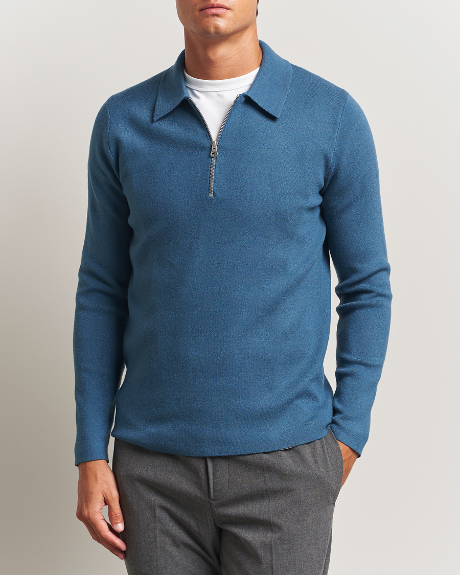 Herren | Pullover | Samsøe Samsøe | Guna Half Zip Stellar Blue