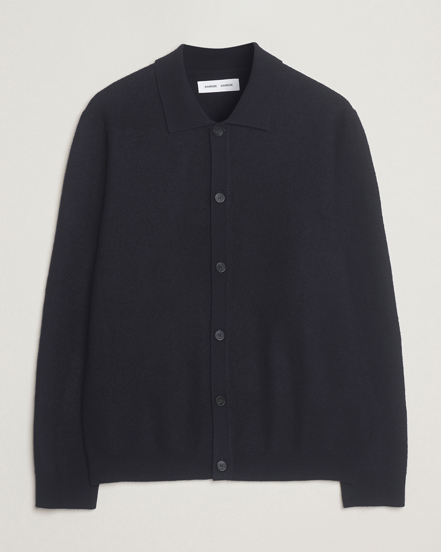 Herren | Pullover | Samsøe Samsøe | Richard Merino Knitted Cardigan Salute Navy