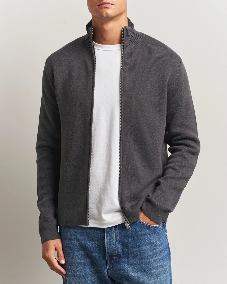 Herren | Pullover | Samsøe Samsøe | Niklas Full Zip Black Oyster