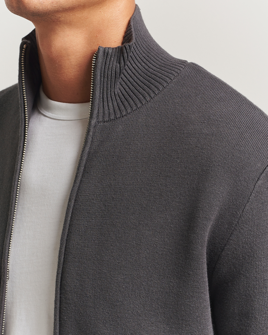 Herren | Pullover | Samsøe Samsøe | Niklas Full Zip Black Oyster