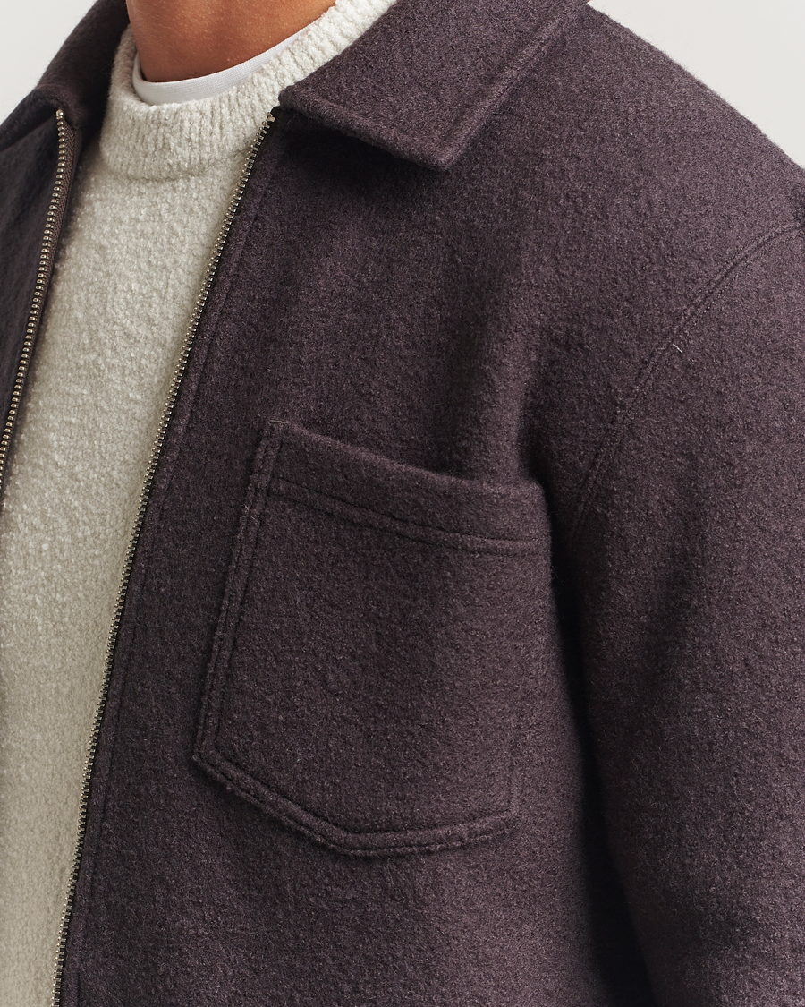 Herren | Pullover | Samsøe Samsøe | Hannes Boiled Wool Full Zip Turkish Coffee
