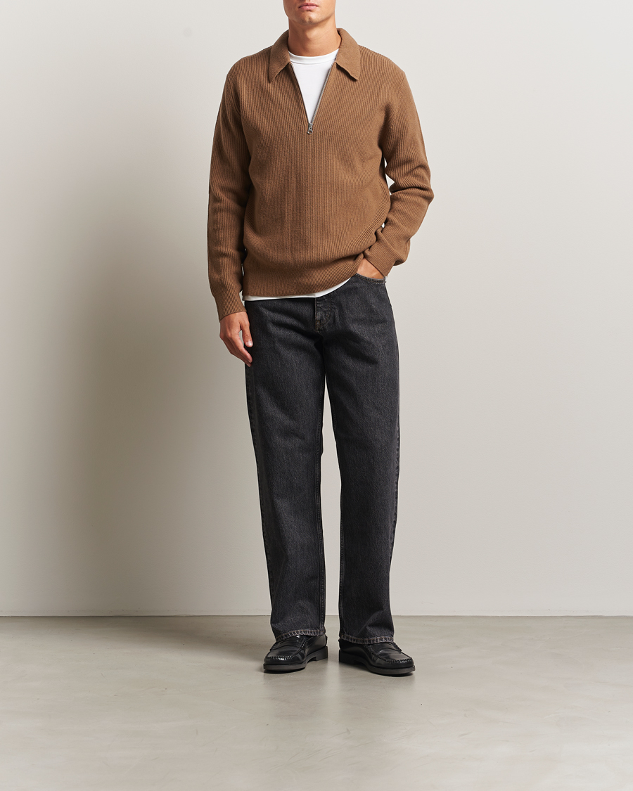 Herren | Pullover | Samsøe Samsøe | Isak Knitted Half Zip Polo Otter Brown