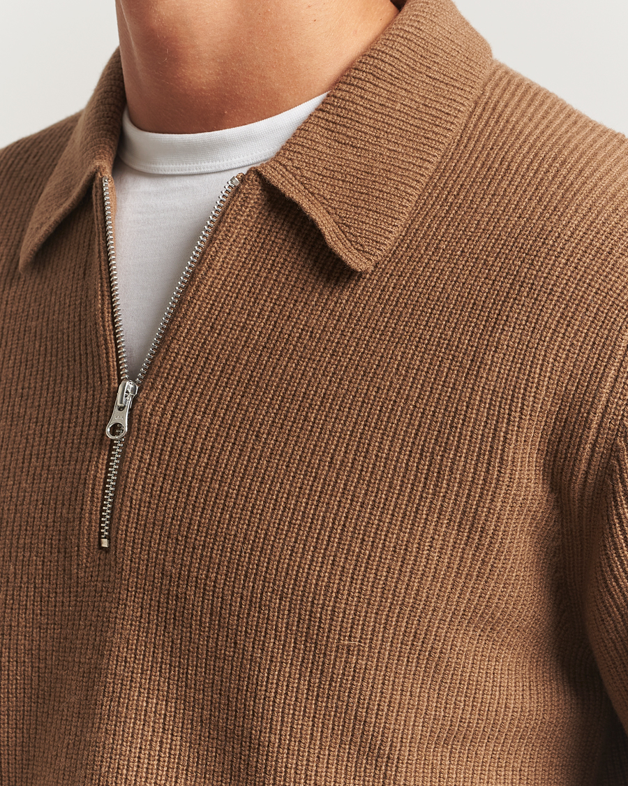 Herren | Pullover | Samsøe Samsøe | Isak Knitted Half Zip Polo Otter Brown