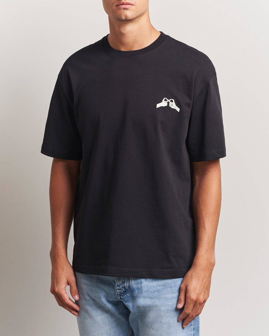 Herren | T-Shirts | Samsøe Samsøe | Florian To Connect Printed T-Shirt Black