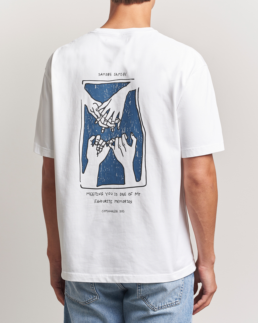 Herren | T-Shirts | Samsøe Samsøe | Florian To Connect Printed T-Shirt White