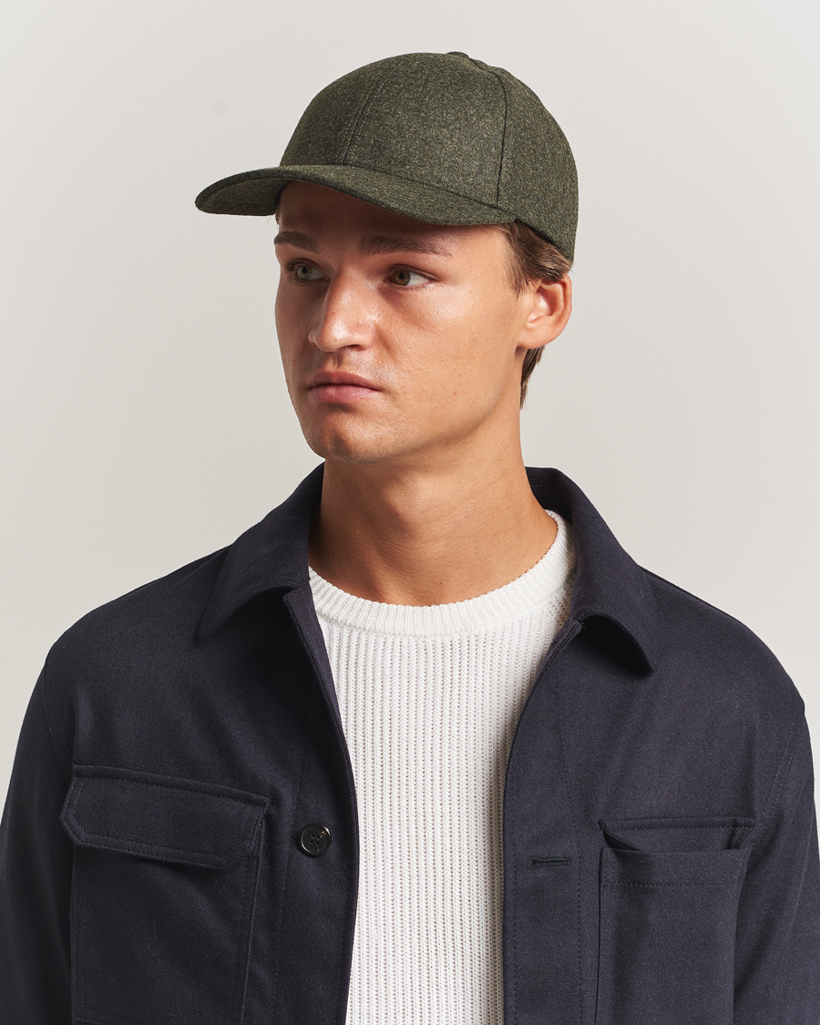 Herren | Hüte & Mützen | Varsity Headwear | Flannel Baseball Cap Forest Green