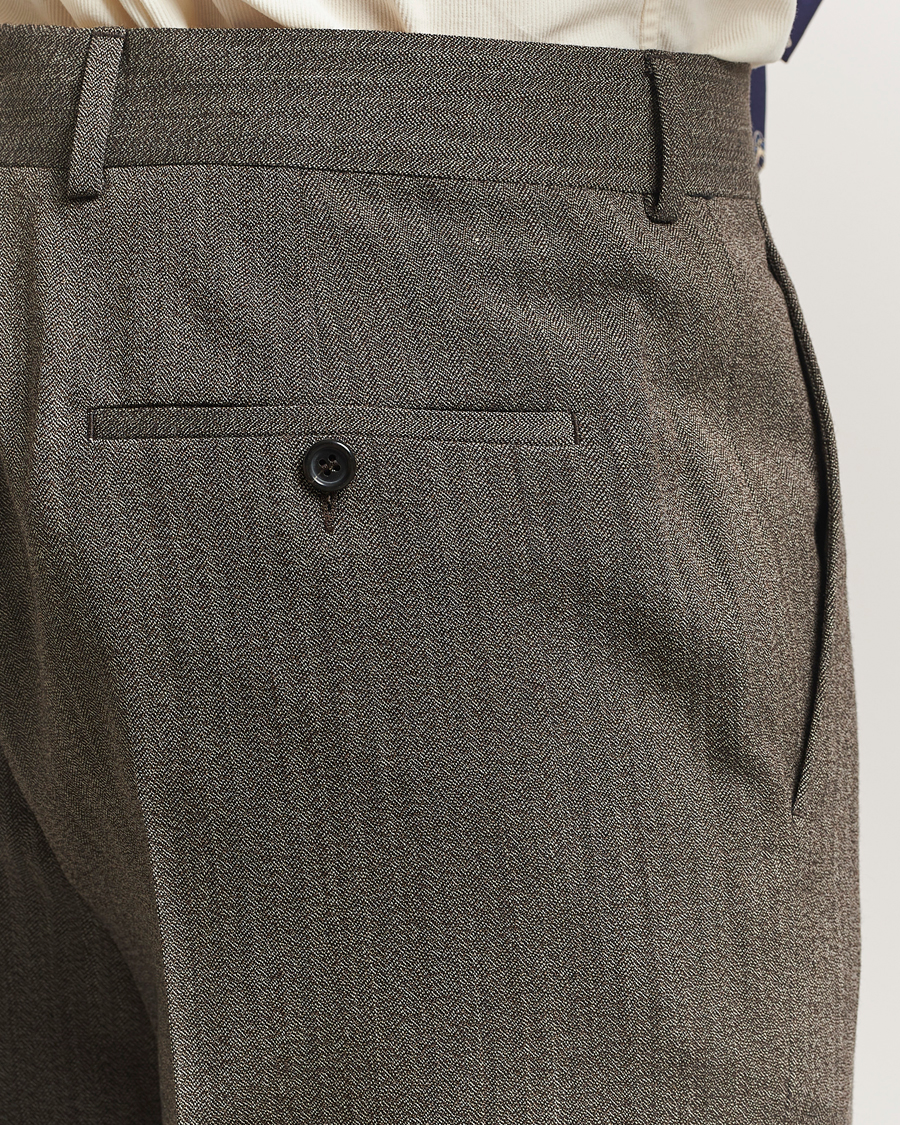 Herren | Hosen | GANT 240 Mulberry Street | Herringbone Suit Pants Deep Brown