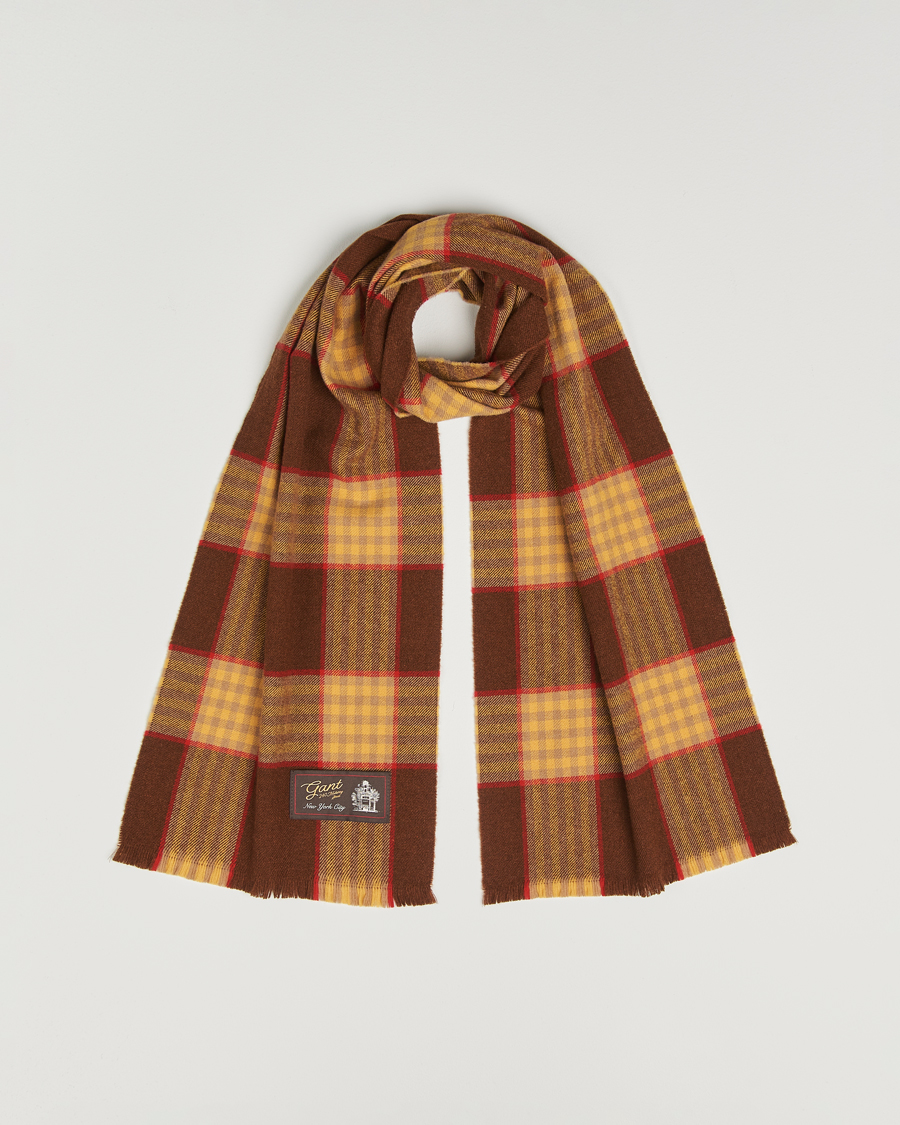 Herren | Schals | GANT 240 Mulberry Street | Wool Checked Scarf Mahogany Brown