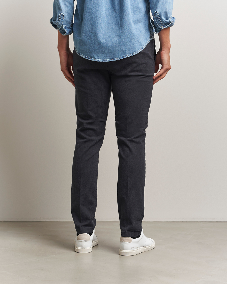 Herren | Hosen | GANT | Slim Fit Cotton Herringbone Trousers Antracite