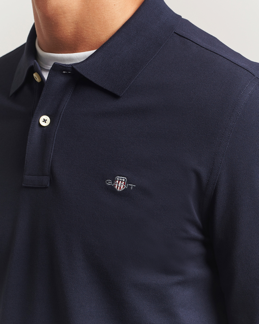 Herren | Poloshirts | GANT | Regular Shield Long Sleeve Polo Evening Blue